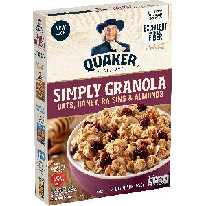 QUAKER ® SIMPLY GRANOLA OATS HONEY RAISINS & ALMONDS 28OZ-793G