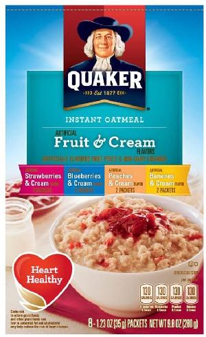 QUAKER ® INSTANT OATMEAL FRUIT & CREAM 9.8OZ-280G