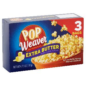 POP WEAVER ® MICROWAVE POP CORN EXTRA BUTTER 6.75OZ-191G