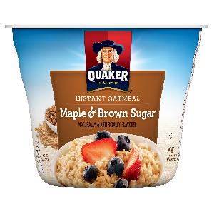 QUAKER ® INSTANT OATMEAL MAPLE&BROWN SUGAR CUPS 1.69OZ-48G