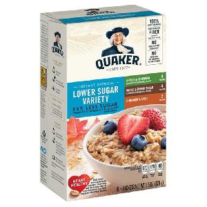 QUAKER ® INSTANT OATMEAL LOWER SUGAR-VARIETY 11.5OZ-328G