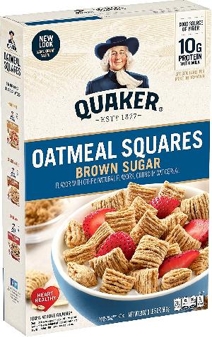 QUAKER ® QUAKER OATMEAL SQUARES BROWN SUGAR 596G/21OZ