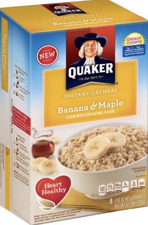 QUAKER ® QUAKER INSTANT OATMEAL BANANA & MAPLE 344G/12.1OZ