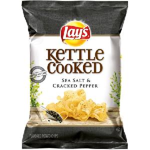 LAYS ® LAYS KETTLE COOKED SEA SALT & CRACKED PEPPER 184.2 GM / 6.5 OZ